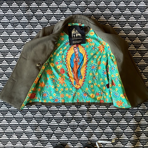 G.E.T, équipement.général.technique fall blazer jacket with Virgin Mary inside - Picture 1 of 9